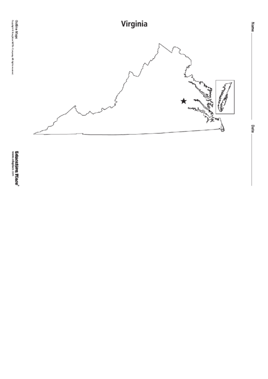 Virginia Map Template printable pdf download