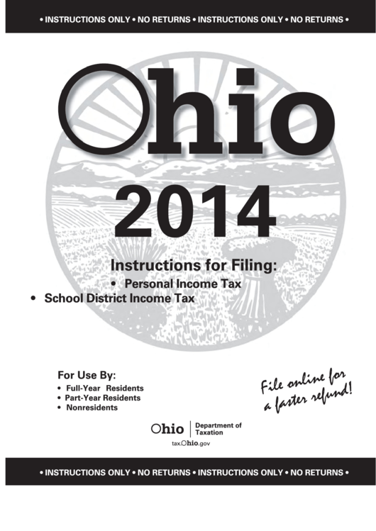 Instructions For Filing Personal & School District Tax