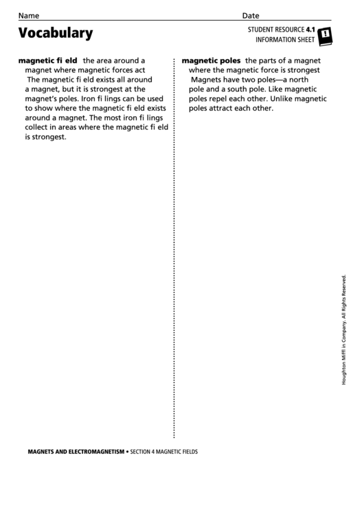 Vocabulary Fields printable pdf download