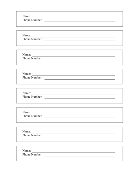 Phone Number List Black And White printable pdf download