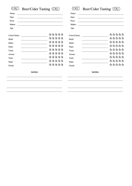 Top 10 Beer Tasting Sheets free to download in PDF format