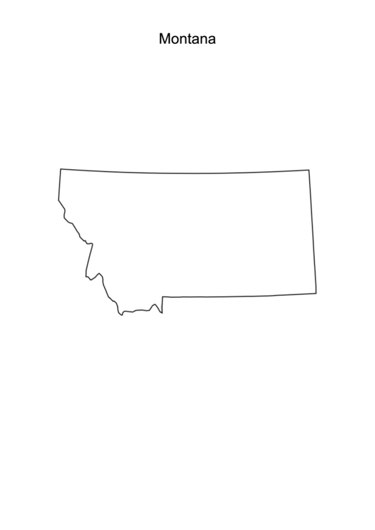 Montana Map Template printable pdf download