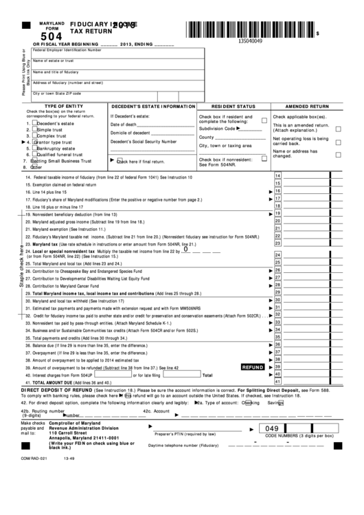 Top 6 Maryland 504 Form Templates free to download in PDF format