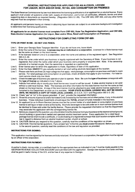 General Instructions For Applying For An Alcohol License For Liquor