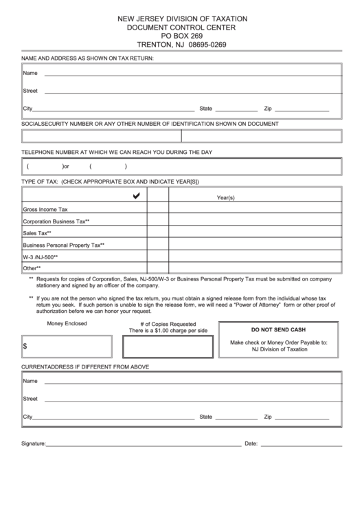 Fillable Form Dcc1 Document Control Center Request Form printable