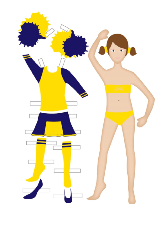 Cheerleader Paper Doll printable pdf download