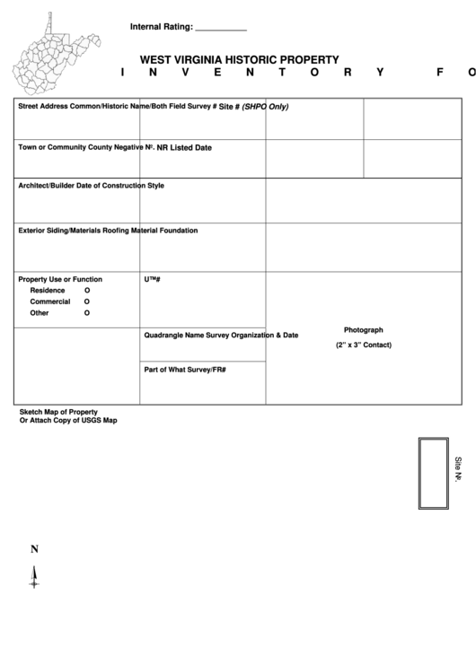 Fillable Historic Property Inventory Form printable pdf download