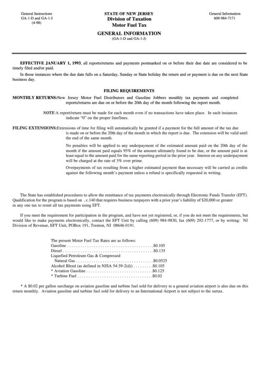 Schedules Ga1D And Ga1J Specific Instructions For Filing The New