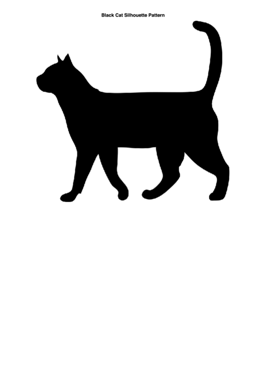 Black Cat Silhouette Pattern Template printable pdf download