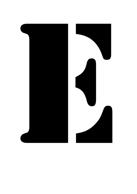 Letter E Stencil Template printable pdf download