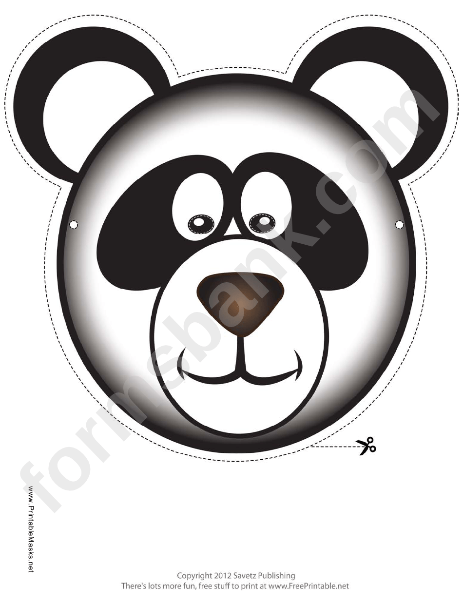 Panda Mask Template printable pdf download