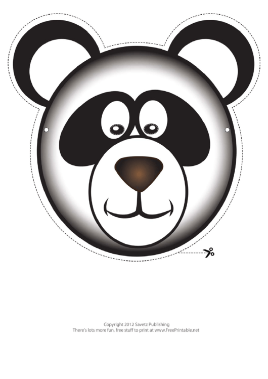 Panda Mask Template printable pdf download