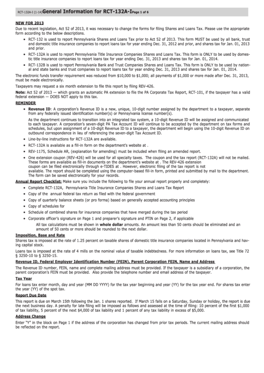 General Information For Rct132aI printable pdf download