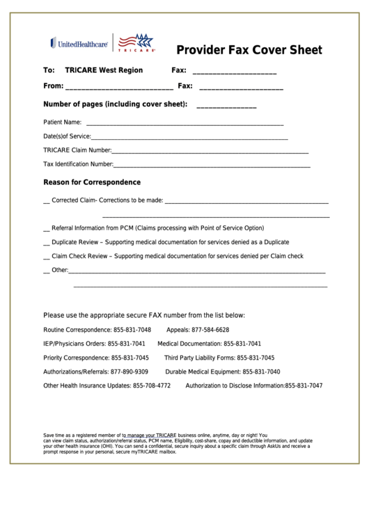 Provider Fax Cover Sheet Sample printable pdf download
