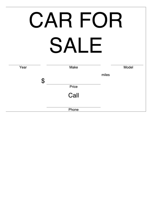 Top Car For Sale Sign Templates free to download in PDF format