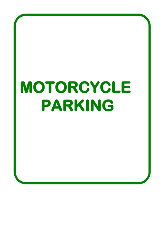 Motorcycle Parking Sign printable pdf download