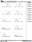 Finding Supplementary Angles - Angle Worksheet With Answers printable