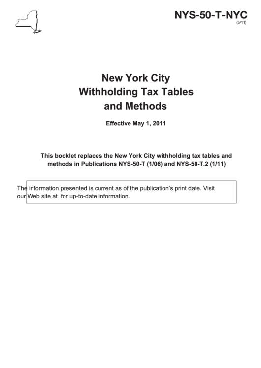 Instructions For Form Nys50TNyc New York City Withholding Tax