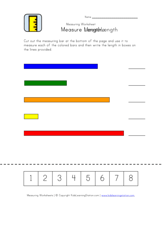 Measure Length Worksheet printable pdf download