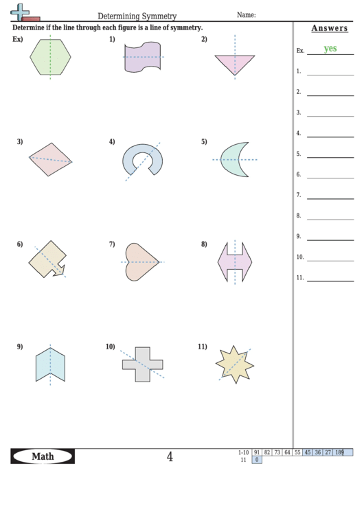 Determining Symmetry Worksheet With Answer Key printable pdf download