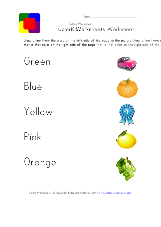 Color Matching Worksheet printable pdf download