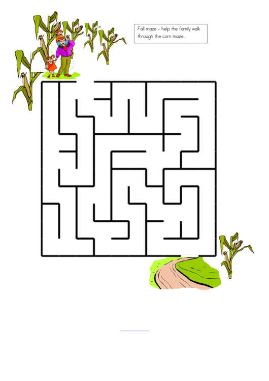 Fall Corn Maze Game Template printable pdf download