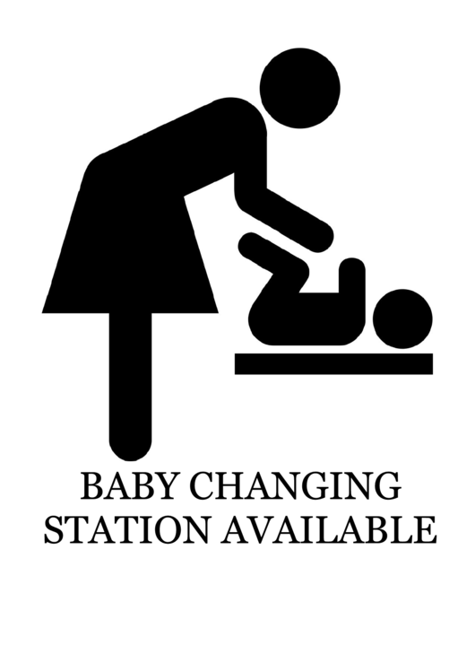 Baby Changing Station Available With Caption Sign printable pdf download
