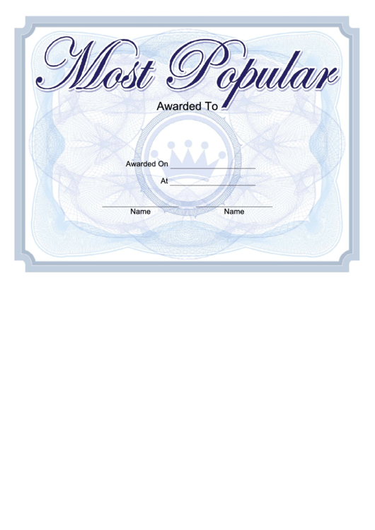Most Popular Yearbook Certificate printable pdf download