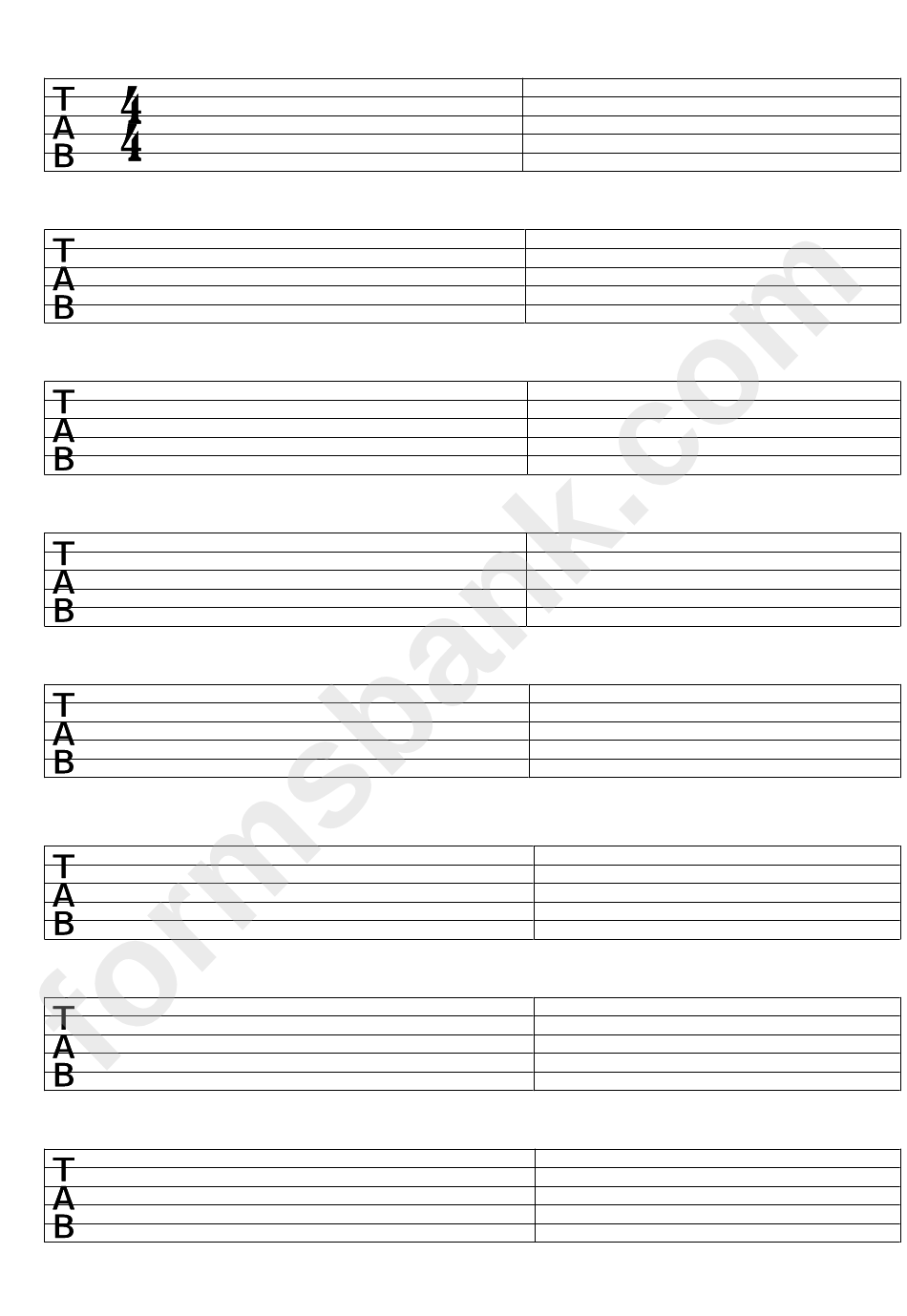 Guitar Large Blank Sheet Music printable pdf download