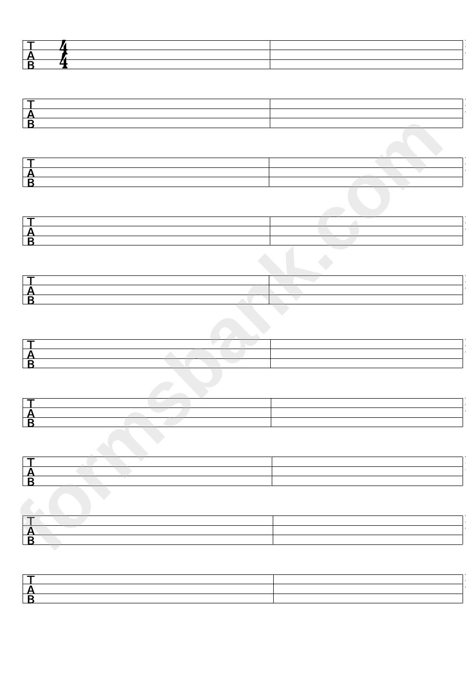 Large Blank Ukulele Or Bass Sheet Music printable pdf download