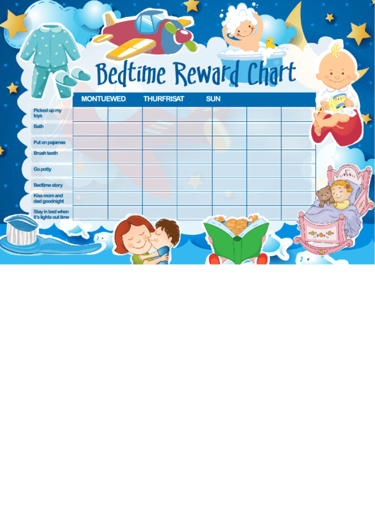 Weekly Bedtime Reward Chart printable pdf download