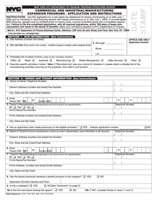 Commercial And Industrial/manufacturing Expansion Programs