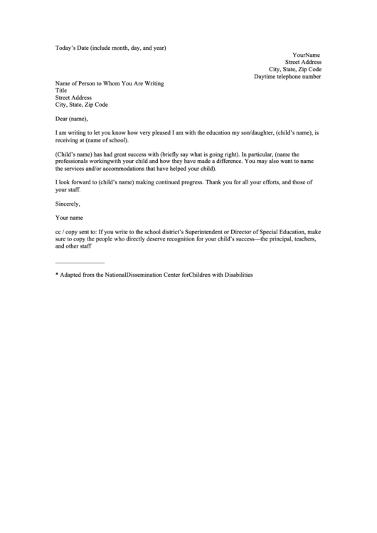 Thank You Letter Teacher printable pdf download