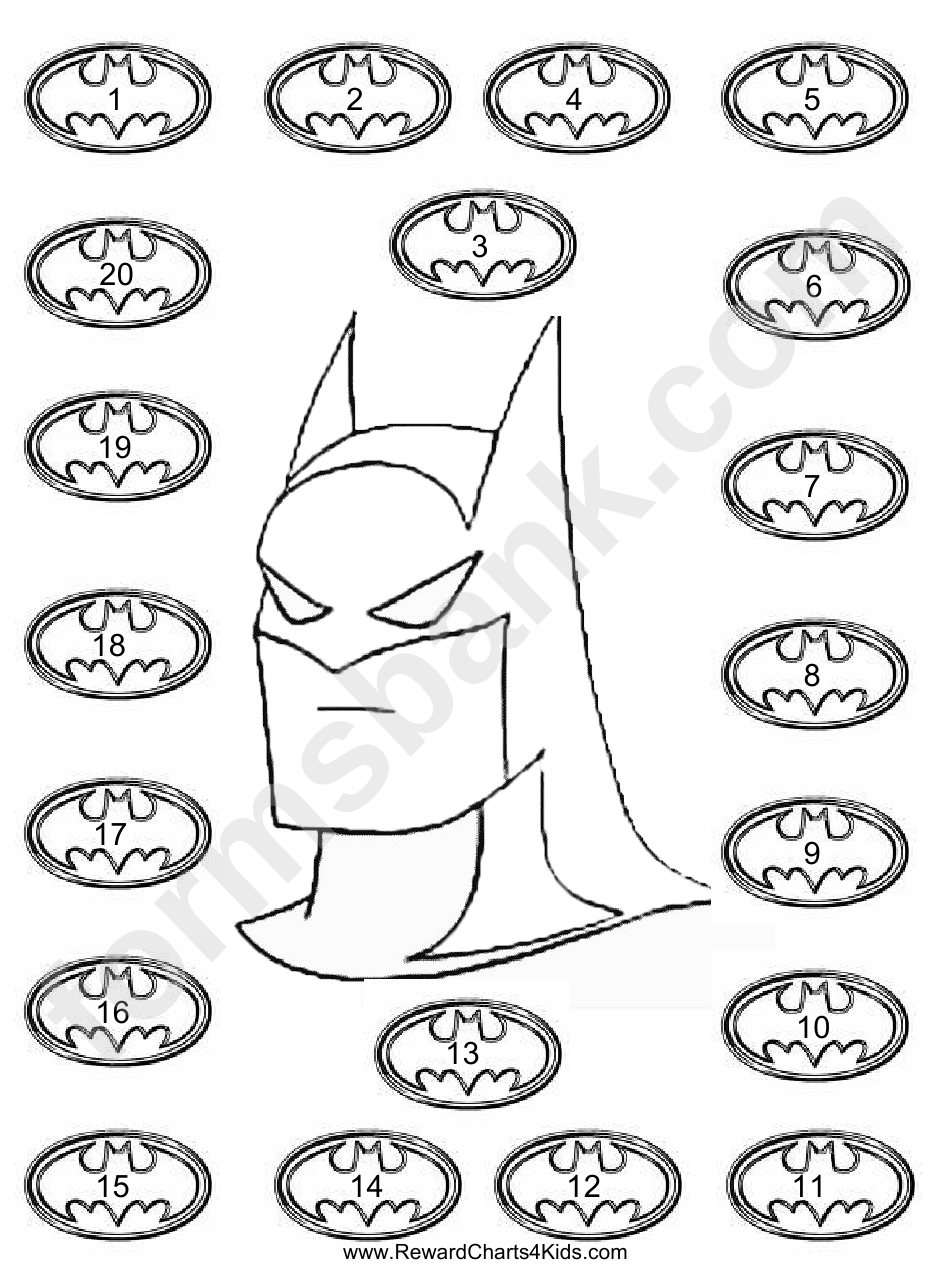 Batman Reward Chart Template printable pdf download