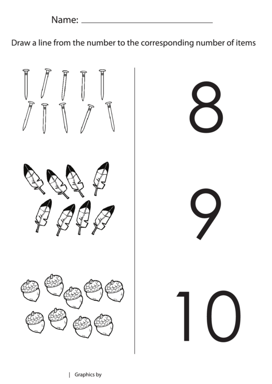 Count And Match 8 To 10 Worksheet Template printable pdf download