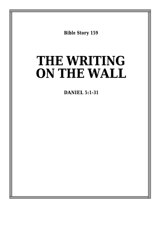 The Writing On The Wall Bible Activity Sheet Set printable pdf download
