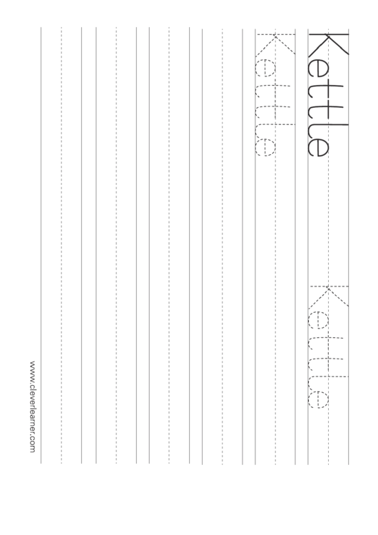 K Is For Kettle Tracing Sheet printable pdf download