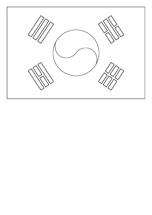 South Korea Flag Template printable pdf download