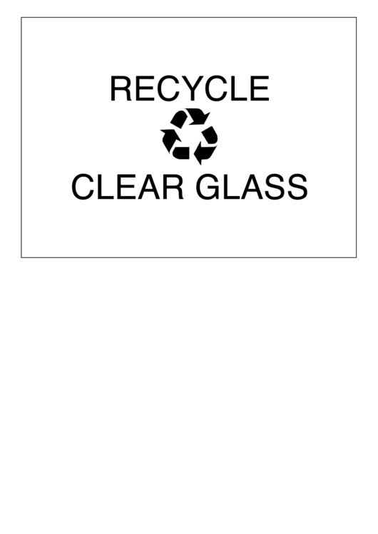 Recycle Clear Glass printable pdf download