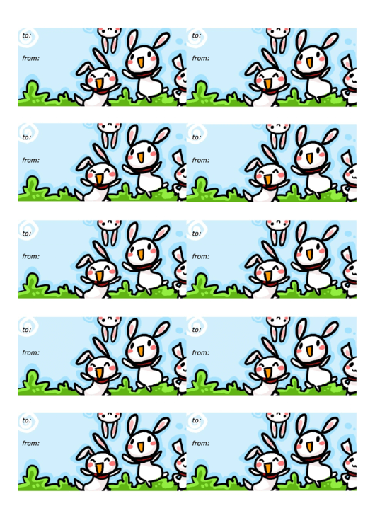 Rabbits Gift Tag Template printable pdf download