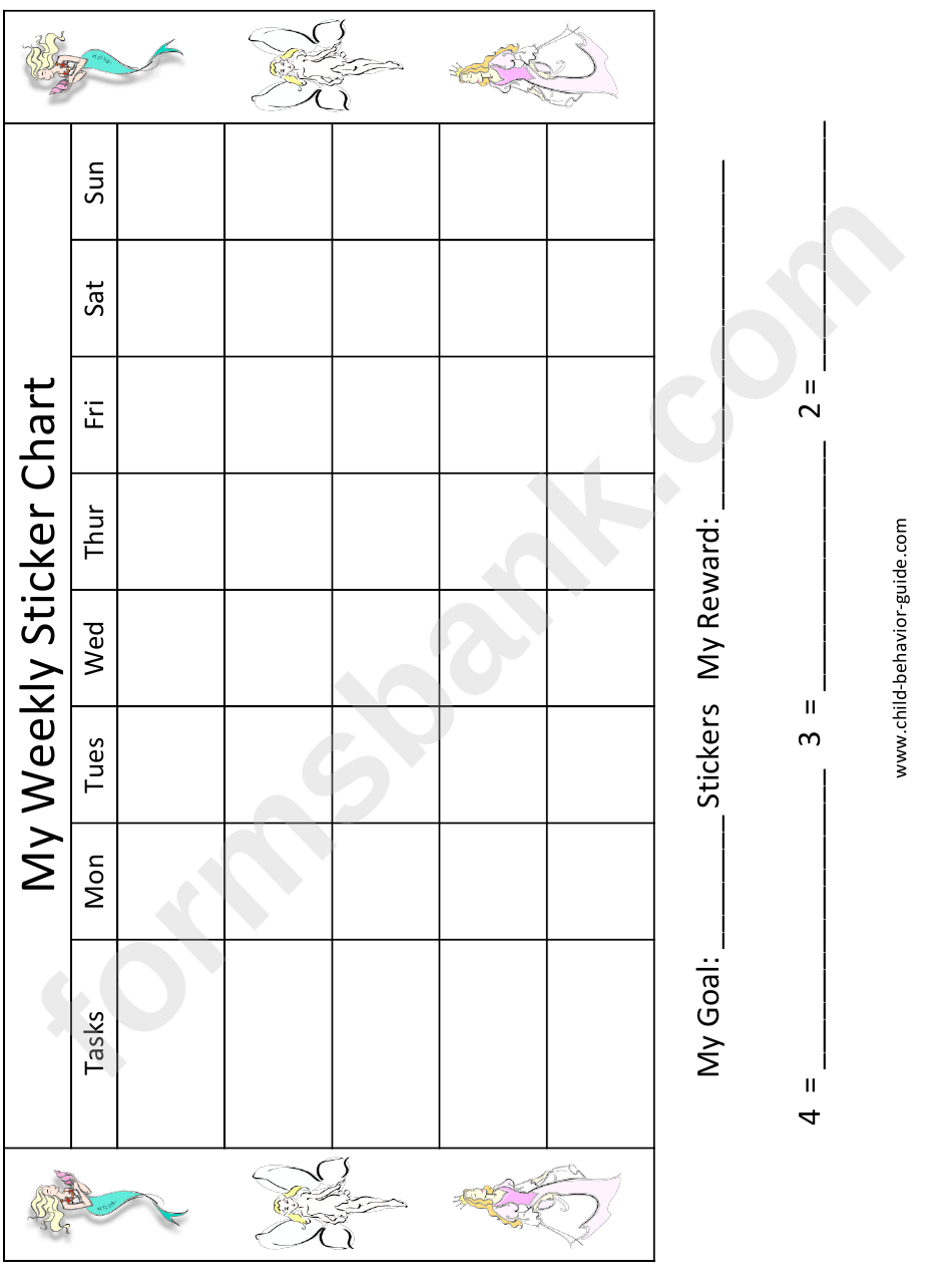 Individual Weekly Sticker Chart printable pdf download