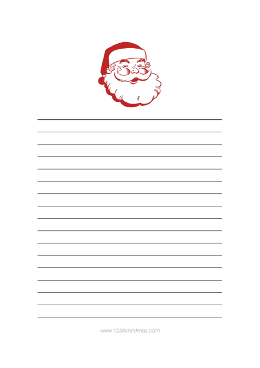 Santa Christmas Writing Paper Template printable pdf download