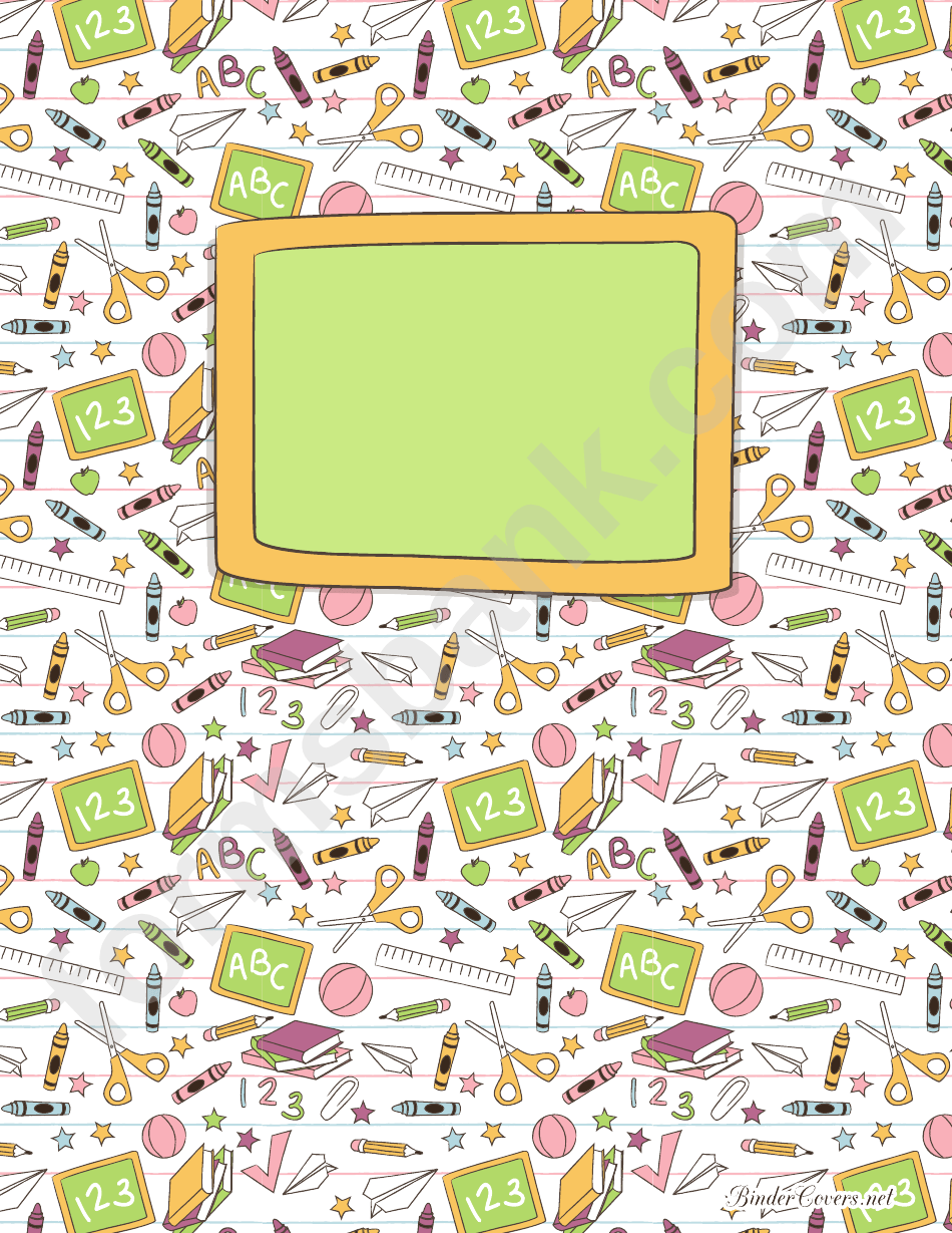School Binder Cover Template printable pdf download