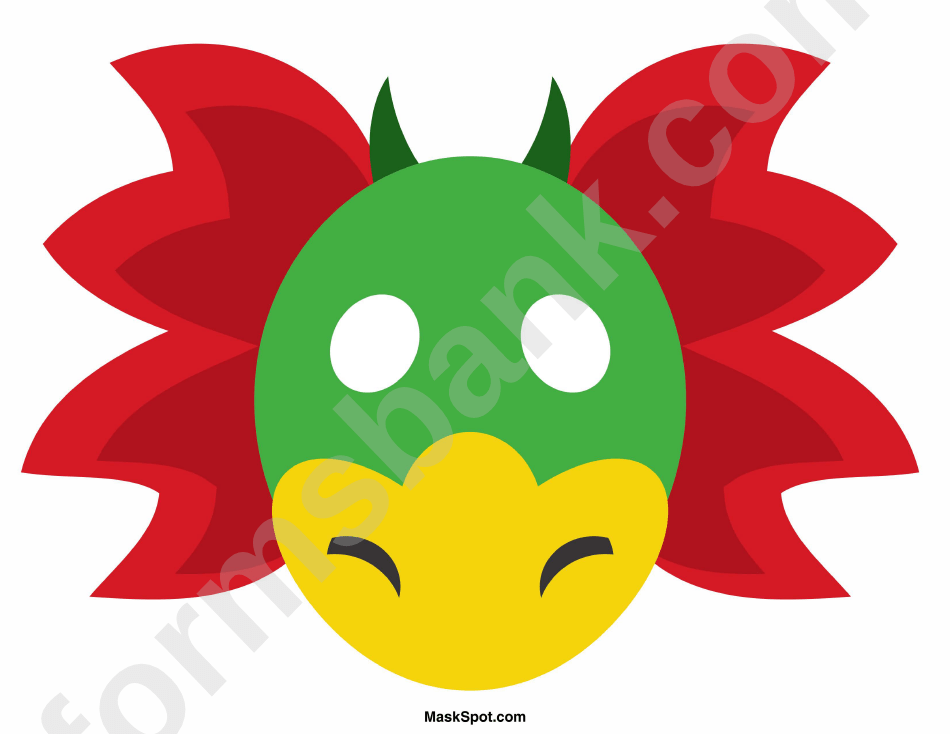 Colorful Dragon Mask Template printable pdf download