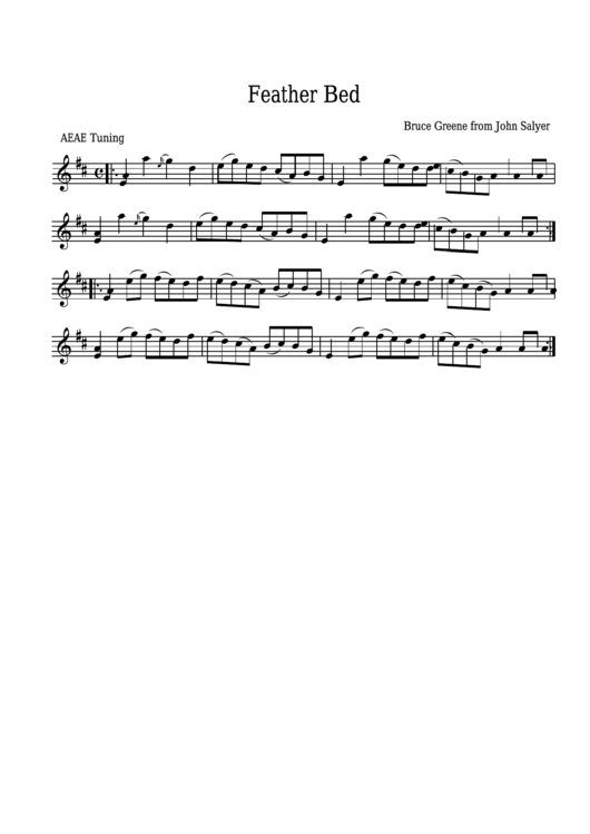 Bruce Greene From John Salyer Feather Bed Sheet Music printable pdf