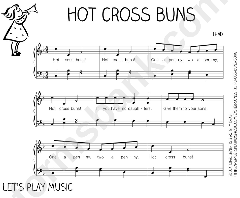 Hot Cross Buns Sheet Music printable pdf download