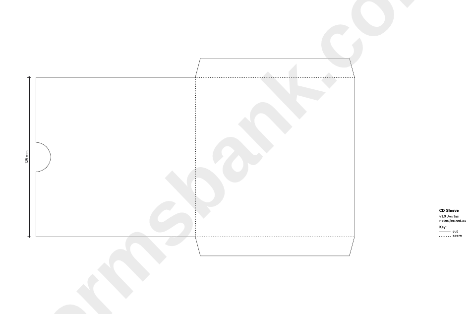 Cd Sleeve Template 125 Mm In Height printable pdf download