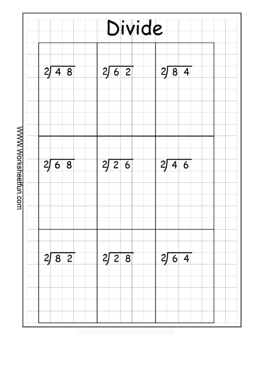 Long Division Math Worksheet printable pdf download