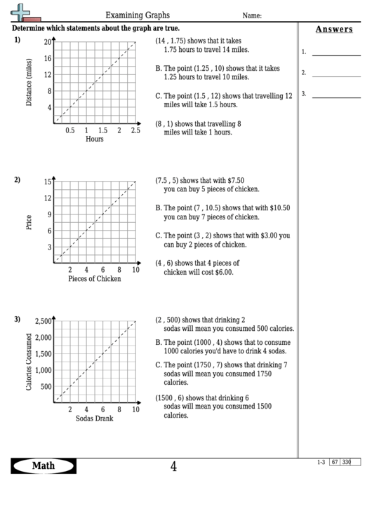 Examining Graphs Worksheet Template With Answer Key printable pdf download