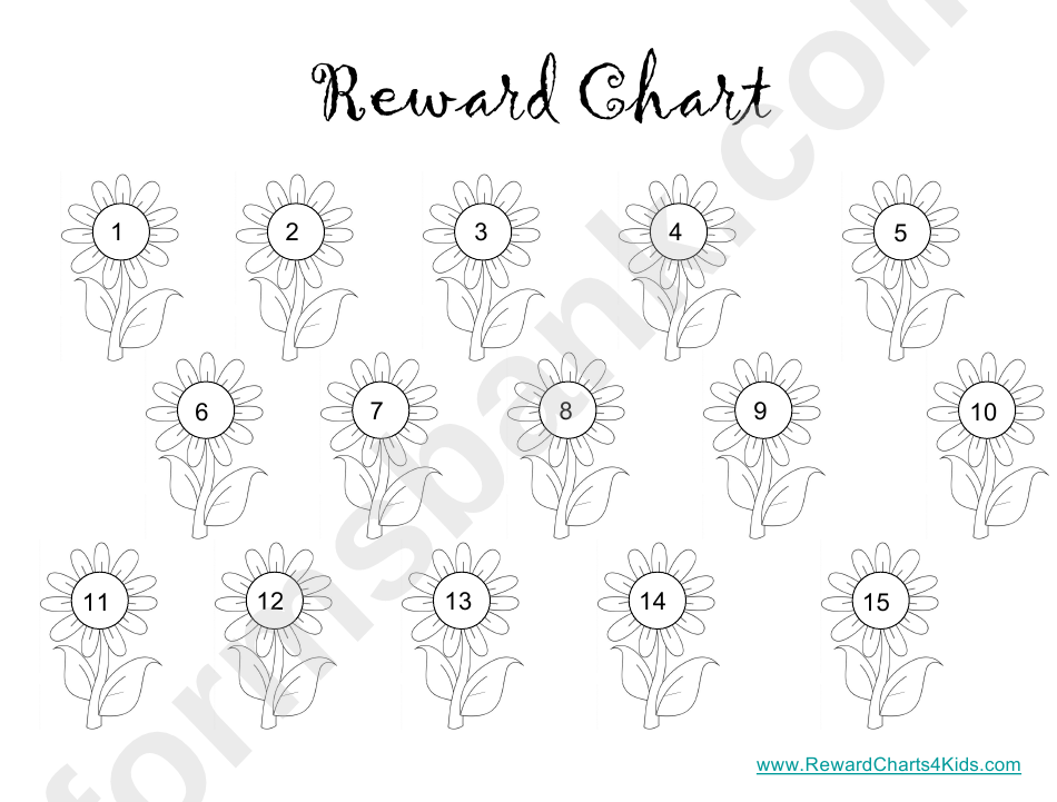 Flowers Reward Chart printable pdf download